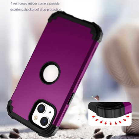 Противоударный Чехол Dropproof 3 in 1 Silicone sleeve для iPhone 14 - фиолетовый