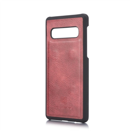 Кожаный чехол- книжка DG.MING Crazy Horse Texture на Samsung Galaxy S10 Plus-красный