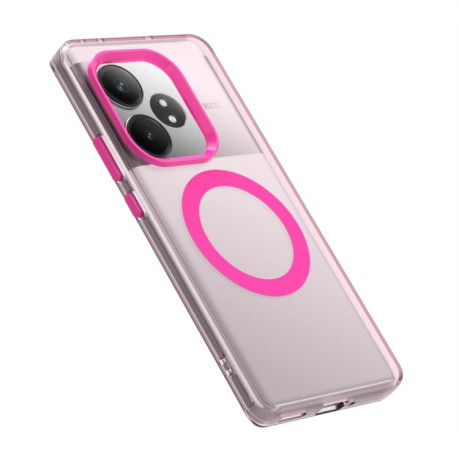 Противоударный чехол Candy Magsafe PC Hybrid TPU для Realme GT 6 Global - красный