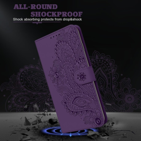 Чохол-книжка Peacock Embossed Samsung Galaxy M51 - фіолетовий