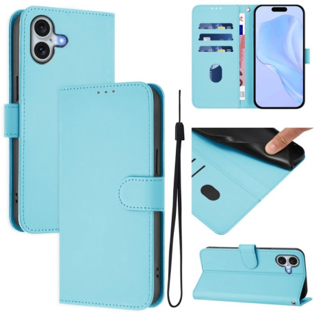 Чохол-книжка Skin Feel S-type для iPhone 16 Plus - блакитний