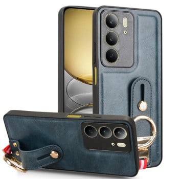 Чохол із фактурою Wristband та ремінцем-підставкою на Realme C75 - синій