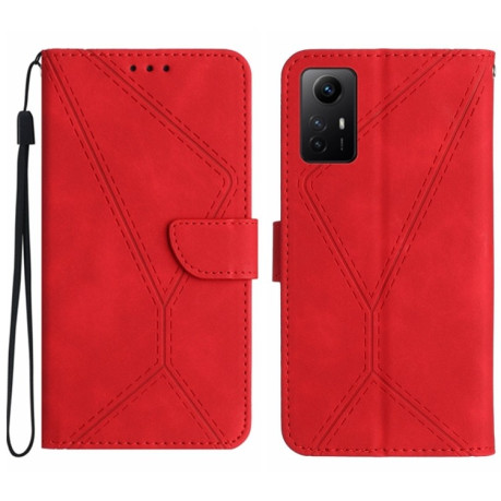 Чохол-книжка Stitching Embossed для Xiaomi Redmi Note 12S - червоний