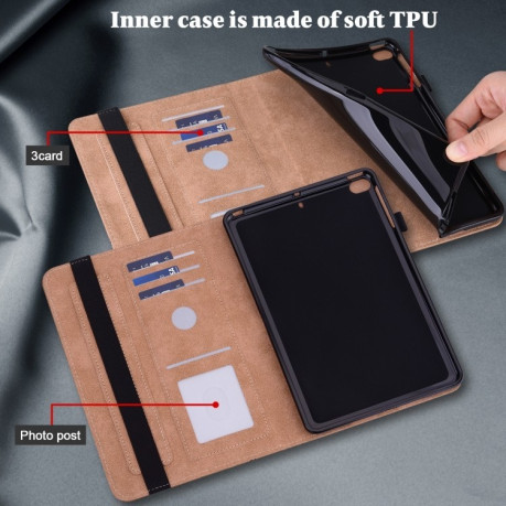 Чохол Solid Color Stripe Embossed Leather для Xiaomi Redmi Pad SE 8.7 - коричневий