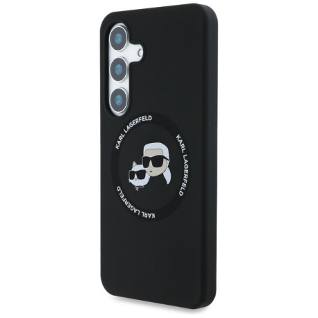 Оригінальний чохол Karl Lagerfeld Silicone Double Heads And Circle MagSafe для Samsung Galaxy S25 Plus - black