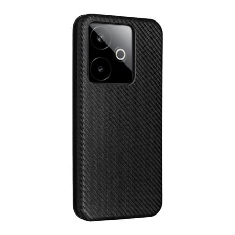 Чехол-книжка Carbon Fiber Texture на Realme GT 7 - черный