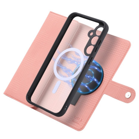 Чохол-книжка ViLi GHB Series MagSafe Magnetic Zipper Leather для Samsung S23 FE - рожевий