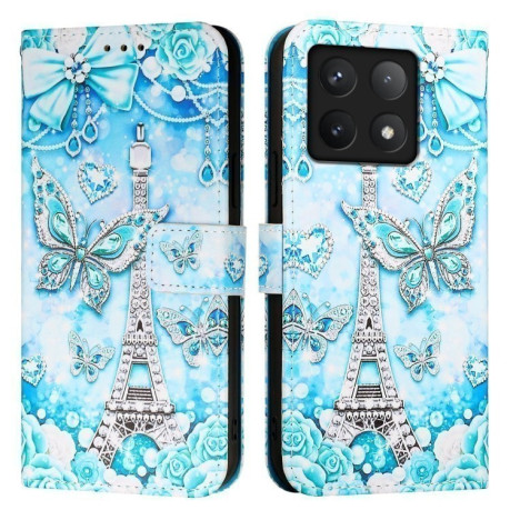 Чохол-книжка Colored Drawing Pattern Plain Weave Leather для Xiaomi 14T Pro - Butterfly
