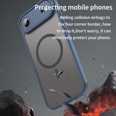 Чехол Fan Dun Series гибрид Frosted с Magsafe на iPhone Air - синий