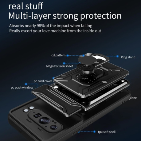 Противоударный чехол Sliding Camshield Card для Google Pixel 9 Pro XL - белый