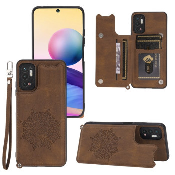 Протиударний чохол Mandala with Card Slot для Xiaomi Poco M3 Pro/Redmi Note 10 5G/10T/11 SE - коричневий