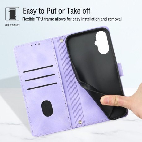 Чехол-книжка Skin-feel Embossed для OnePlus Nord CE 3 Lite 5G - фиолетовый