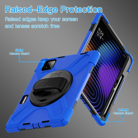 Чехол Rotatable Holder Silicone Hybrid PC для Xiaomi Pad 7 / 7 Pro - синий