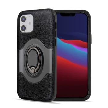 Противоударный чехол Dual Layer with 360 Degree Rotating на iPhone 12 Mini - черный