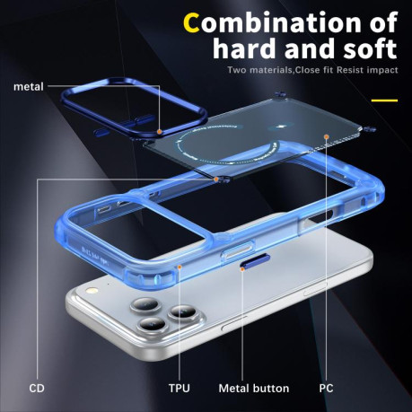 Противоударный чехол Skin Feel TPU + PC MagSafe Magnetic для iPhone 17 Pro - синий