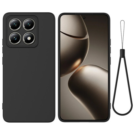 Силиконовый чехол Solid Color Liquid Silicone на Xiaomi 14T Pro - черный