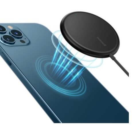 Беспроводное зарядное устройство Baseus mini magnetic wireless Qi charger 15 W для iPhone - черное