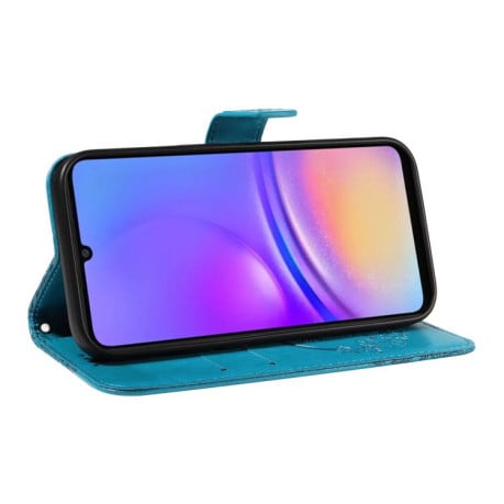 Чехол-книжка Swallowtail Butterfly Embossed Leather на Samsung Galaxy A07 5G - синий