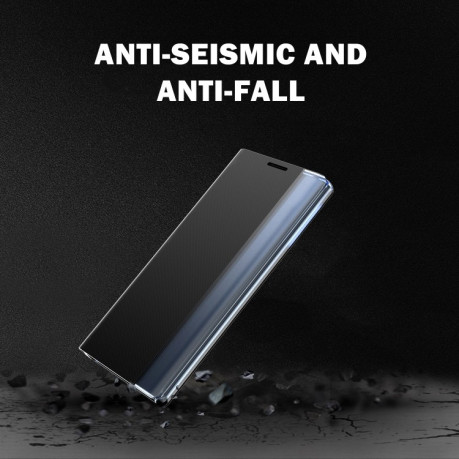 Чехол-книжка Side Display Adsorption Plain Cloth Smart Leather на Samsung Galaxy S23 FE 5G - черный