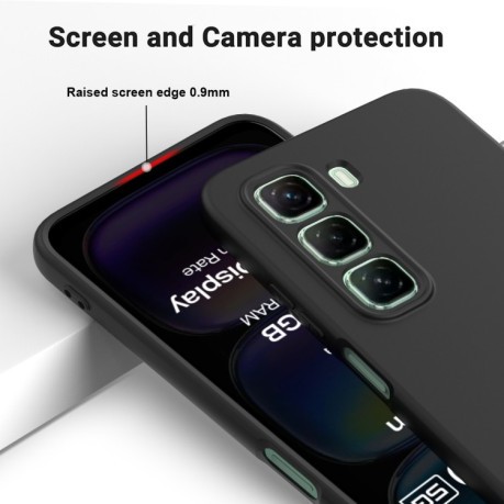 Силіконовий чохол Solid Color Liquid Silicone на Infinix Hot 50 4G - чорний