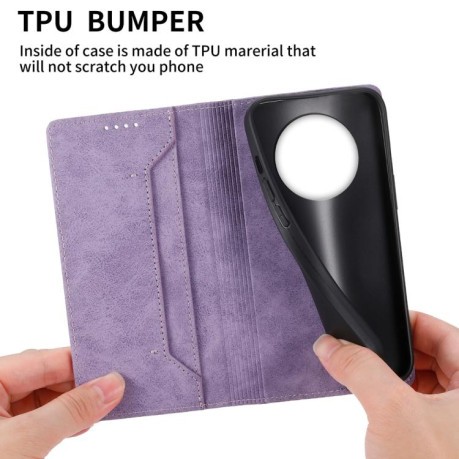 Чохол-книжка Business Solid Color Magnetic RFID Leather на Realme 14 Pro+ - фіолетовий