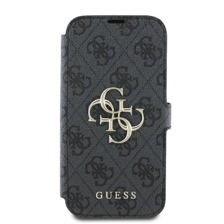 Оригинальный чехол-книжка Guess 4G Metal Logo для iPhone 16 - Black