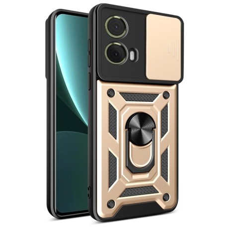 Противоударный чехол Camera Sliding для Motorola Moto G85 / S50 Neo - золотой