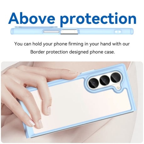 Противоударный чехол Colorful Acrylic Series для Samsung Galaxy Fold 6 5G - синий