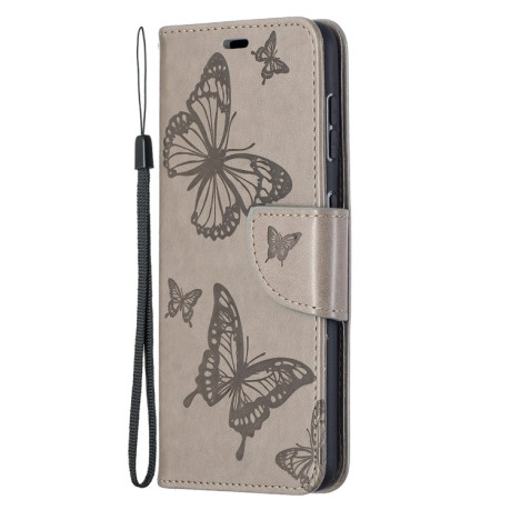 Чехол-книжка Butterflies Pattern на Samsung Galaxy S21 - серый