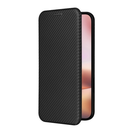 Чехол-книжка Carbon Fiber Texture на iPhone 16 - черный