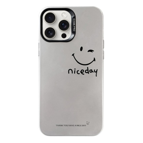 Чохол Electroplated Silver Series PC для iPhone 16 Pro - Simple Smiley Face