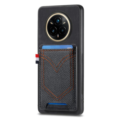 Чехол Denim Texture Leather Skin на Realme 14 Pro+ - черный