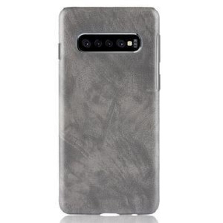 Шкіряний чохол Litchi Texture на Samsung Galaxy S10 5G-сірий
