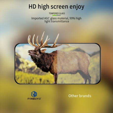 Защитное стекло PINWUYO 9H 3D Full Screen на iPhone 14 Pro Max - черное
