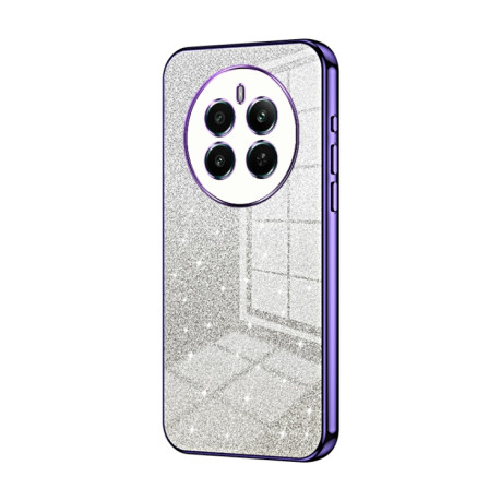 Ударозащитный чехол Gradient Glitter Powder Electroplated на Realme 12+ - фиолетовый