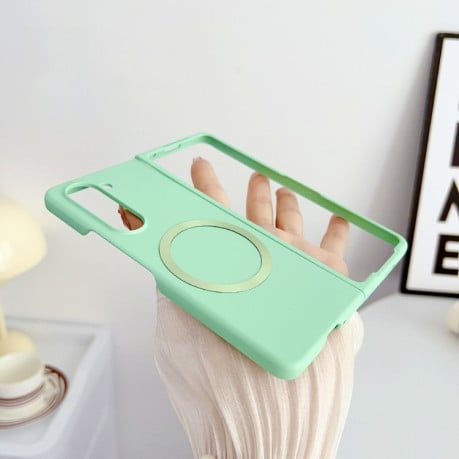 Противоударный чехол Skin Feel MagSafe Magnetic для Samsung Galaxy  Fold 6 - зеленый