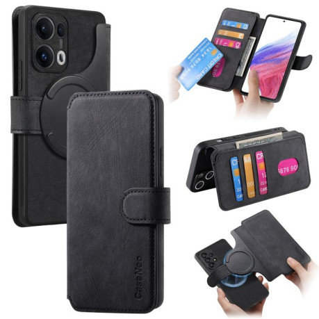 Чехол-книжка CaseNeo MagSafe RFID Anti-theft Retro Leather для OPPO Reno13 Pro - черный