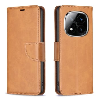 Чохол-книжка Lambskin Texture Pure Color для Xiaomi Redmi Note 14 Pro 5G / Note 14 Pro+ 5G - жовтий