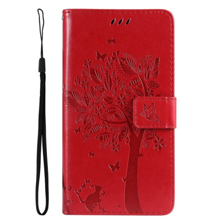 Чехол-книжка Cat Embossing Pattern на Vivo Y11s/Y12A/Y12s/Y20/Y20A/Y20s/Y20G/Y20SG - красный