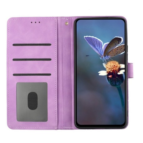 Чохол-книжка Flower Embossing Pattern для Xiaomi Redmi Note 14 4G - фіолетовий