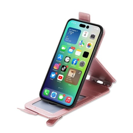 Фліп-чохол Zipper Wallet Vertical для iPhone 15 Pro Max - рожевий