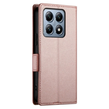 Чохол-книжка Side Buckle Magnetic Frosted Leather для Xiaomi 14T Pro - рожеве золото