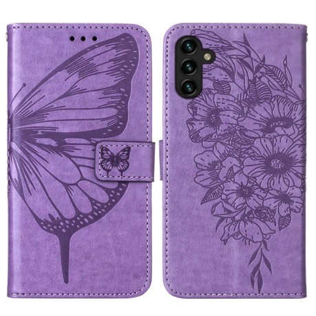 Чохол-книжка Embossed Butterfly для Samsung Galaxy A04s/A13 5G - фіолетовий