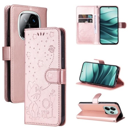 Чохол-книжка Cat and Dog для Xiaomi Redmi Note 14 5G - рожеве золото