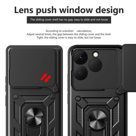 Противоударный чехол Sliding Camshield для Realme 15T 5G — красный