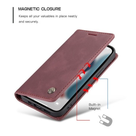 Чехол CaseMe-013 Multifunctional на iPhone 13 Pro Max - винно-красный