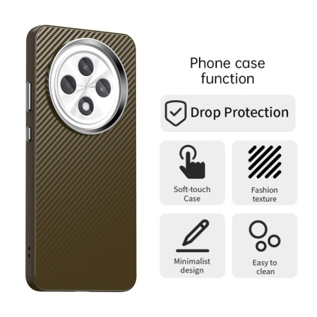 Ударозащитный чехол Carbon Fiber Series IMD на OPPO Reno12 F/12FS - коричневый