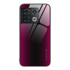 Стеклянный чехол Gradient Color на OnePlus 10 Pro - пурпурно-красный