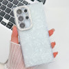 Противоударный чехол Plating Glitter Texture TPU для Samsung Galaxy S24 FE 5G - White Shell Pattern