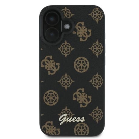 Оригинальный чехол Guess Peony Script MagSafe для iPhone 16 Plus - Black